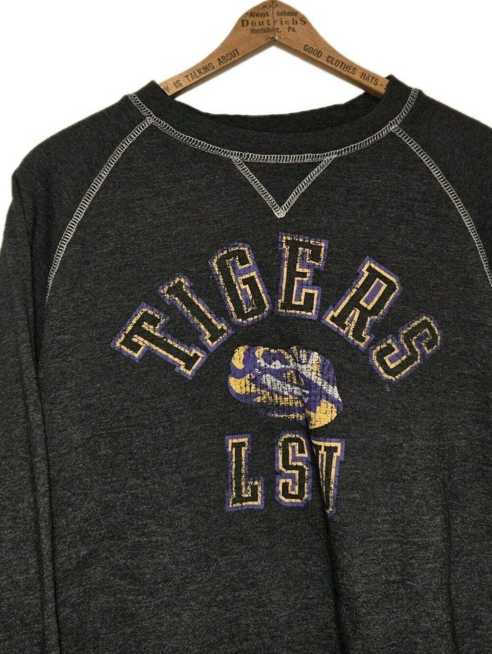 VTG LSU Tigers Sweatshirt Men's Large Crewneck 90s Y2K Spellout